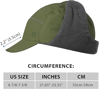 GADIEMKENSD Trapper Hat, Winter Hat with Ear Flaps, Water Repellent, Reflective Baseball Cap