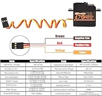 Vista 6 de 2 piezas 17G RC Micro Servo, impermeable RC Mini servo Digital Motor con servo bocina 25T para 1/18 1/16 1/14 RC tanque barco helicóptero avión