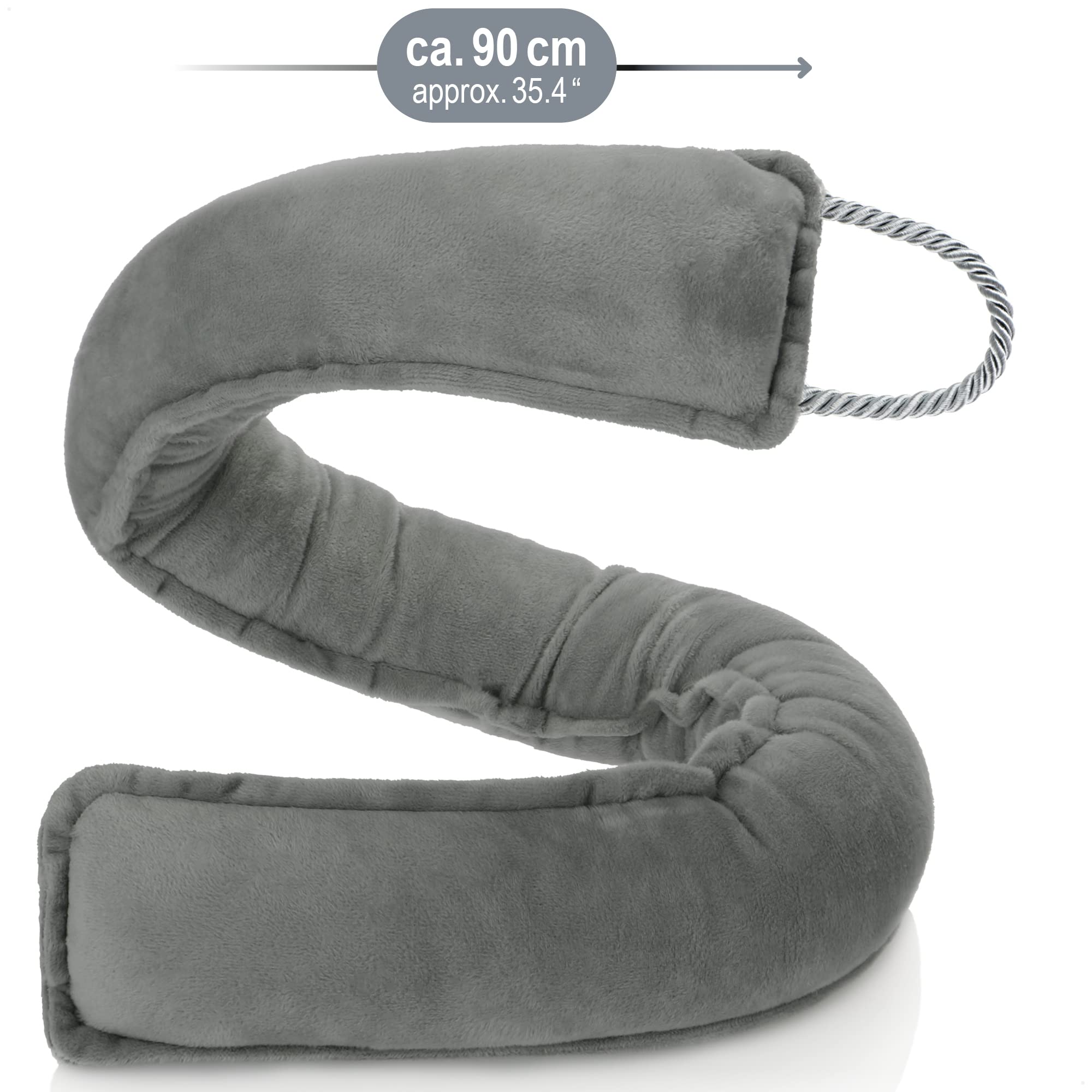COM-FOUR® paraspifferi, paravento extra pesante con cordino, efficace paraspifferi, buona tenuta contro correnti d'aria e perdita di calore, zerbino (Grigio scuro)