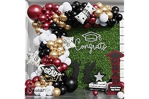 2024 Grad Balloon Arch: Maroon Gold Black