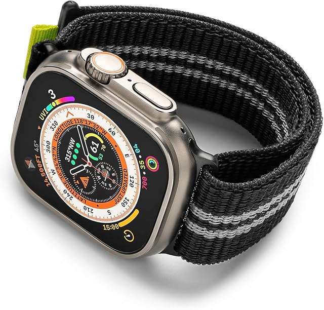 Ringke Sports Air Loop Compatible with Apple Watch Ultra, 8/7 45mm, SE 44mm, Replacement Strap [Soft Nylon] Sport Strap for Outdoor