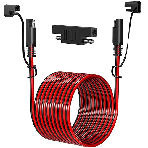 Cable de extensión SAE de 12 pies 16 AWG, conector SAE Conector de desconexión rápida 16AWG, para automoción, panel solar enchufe