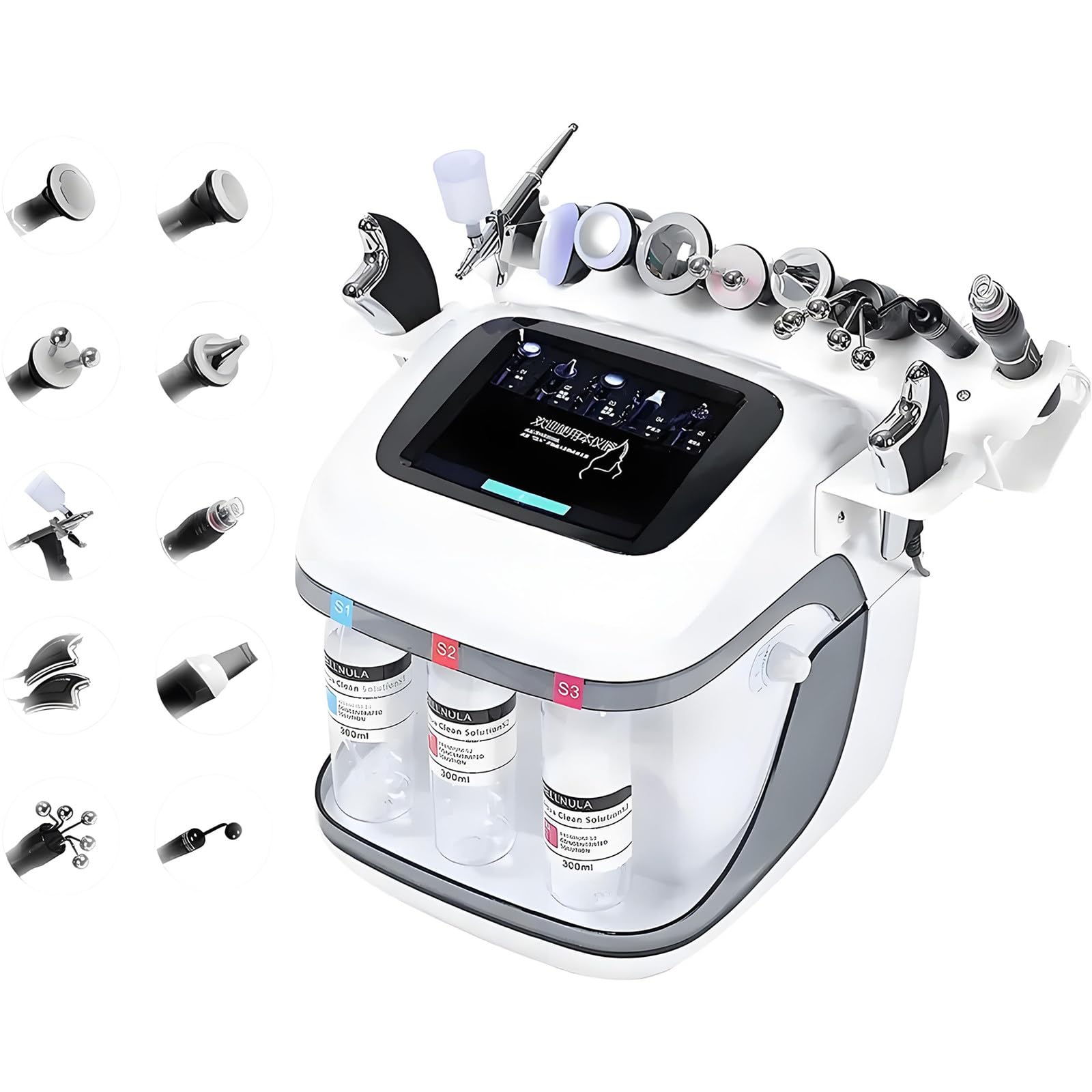 Gesichtsschönheitsmaschine Mit Mehreren Köpfen,10 in 1 Hydrodermabrasion Gerät,Hautstraffung,Hautverjüngung,Geeignet Für Privaten Und Professionellen Gebrauch