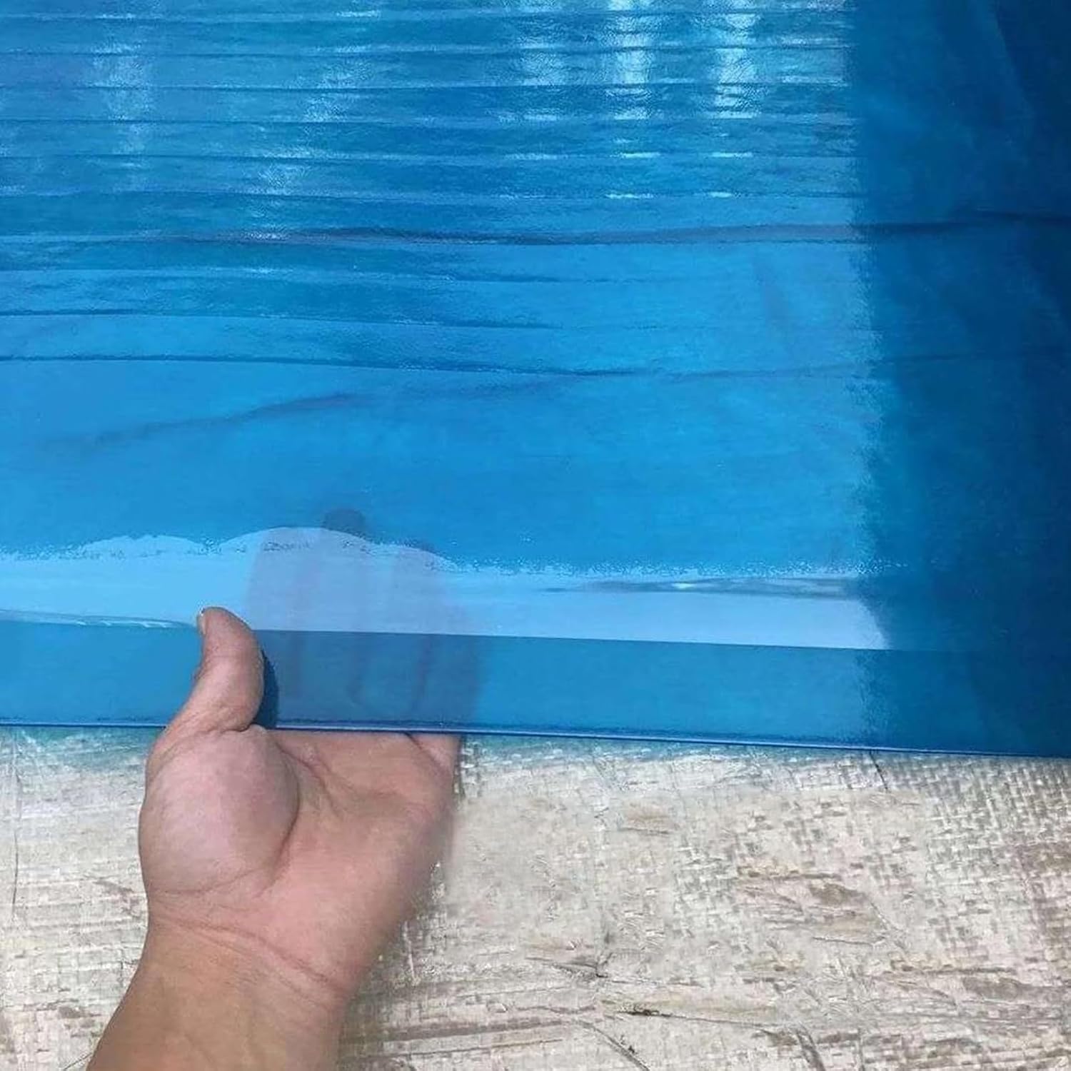 Polycarbonate Roof Panel,Blue Glassfiber Panel,Insulation Greenhouse Sheets,Multi-Purpose,Shock Resistant,FRP Replacement Sheet,for Greenhouses,Sheds,Carports,Huts,Kennels (0.6x4m(2x13.1ft))