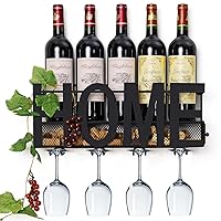 Algopix Similar Product 10 - SODUKU Wall Mounted Metal Wine Rack 