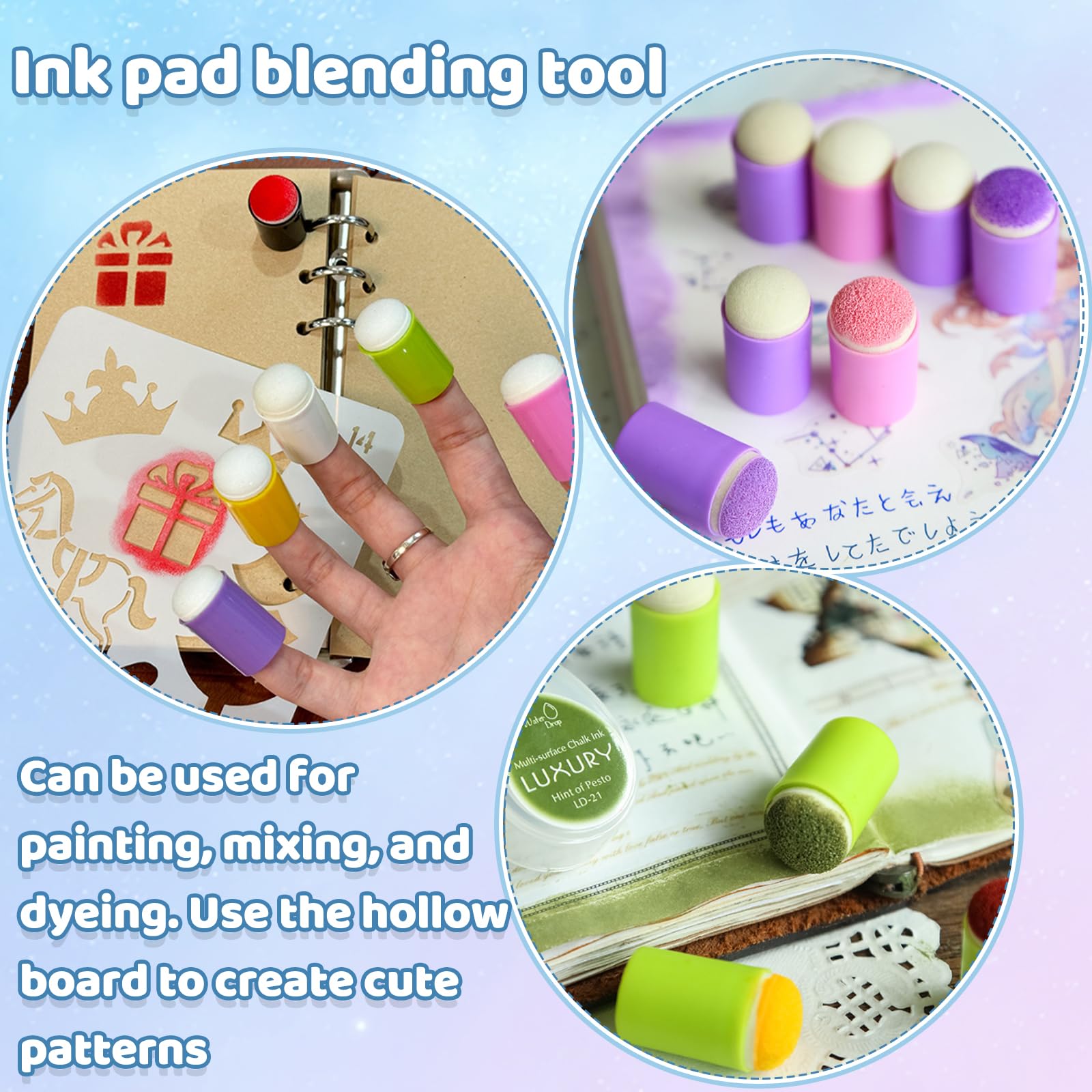 JSTHHTT 40 Pieces Finger Sponge Daubers, Finger Sponges for Painting Finger Painting Sponge Set, Kids Finger Painting Tools - Image 4