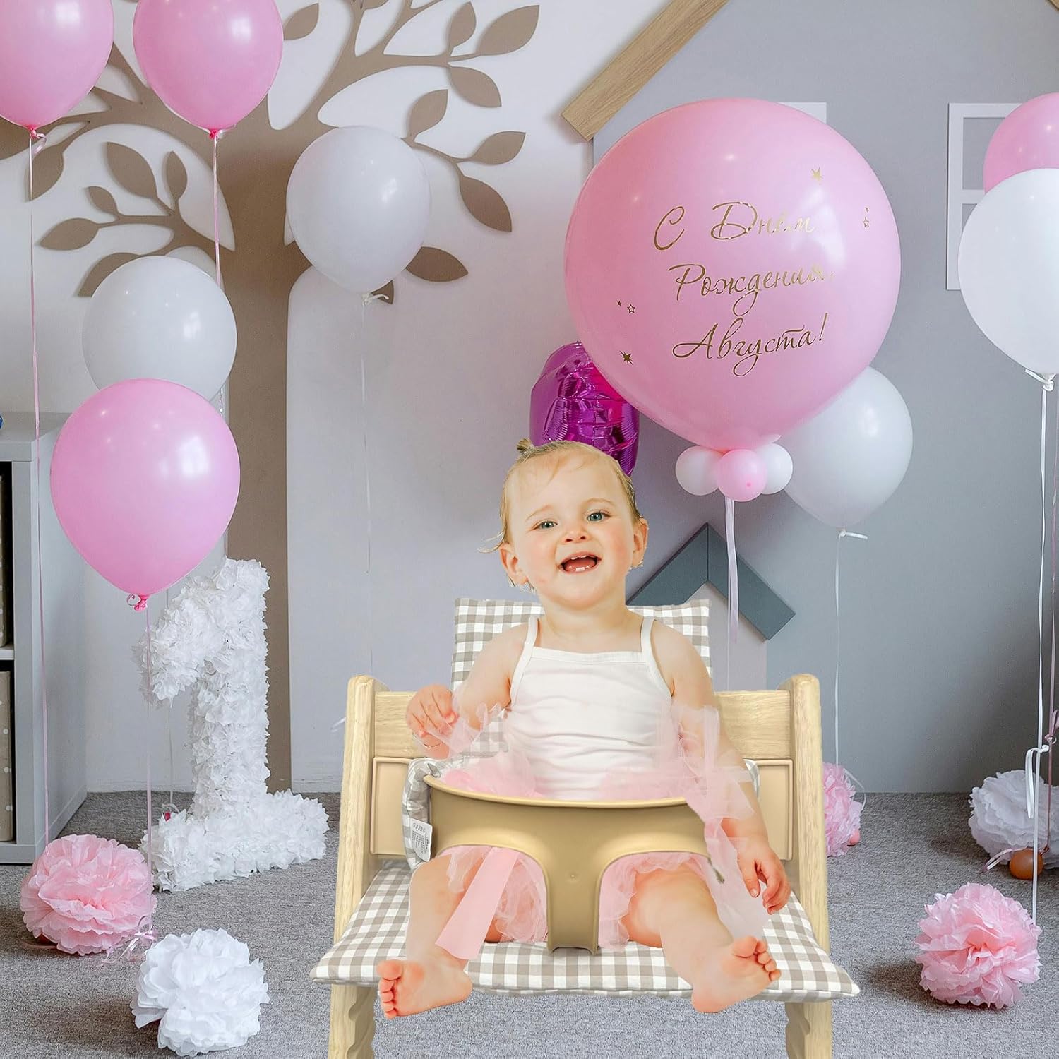 Hochstuhl Kissen für Stokke Tripp Trapp, rutschfest Hochstuhl Sitzkissen Set, Bio Baumwolle Baby Sitzkissen, Verdickung Weiches für Baby & Kids mit Klettverschluss, Hochstuhlzubehör (cj)