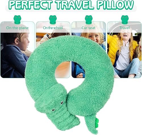 Miniatura 6 de H HOMEWINS Travel Pillow for Kids,Cute Animal Neck Pillow for Boys Girls,Soft Neck Head Chin Support Pillow,Travel Accessories for Airplane, Car