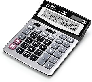 Pystuvo Calculator, Scientific Desktop Calculator 12-Digit with Large Buttons, Solar & Battery Dual Power Calculator for School, Office, Business