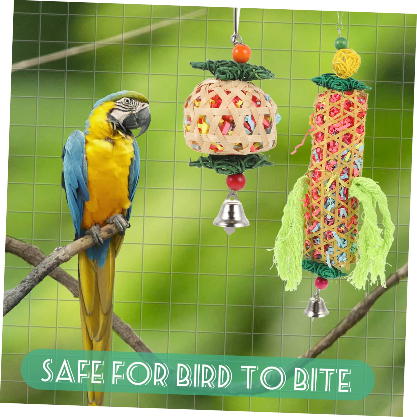 POPETPOP 9pièces Jouet pour Oiseaux Accessoires Colorés pour Perruches Et Perroquets Jouets à Mâcher Matériau Résistant pour Cage à Oiseaux
