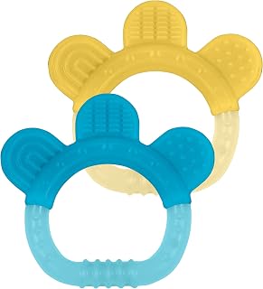 green sprouts Silicone Teethers (2 Pack) | Soothes Gums & Promotes Healthy Oral Development | Multiple Textures Massage Gums, Easy to Hold, Gum, & chew, Dishwasher Safe