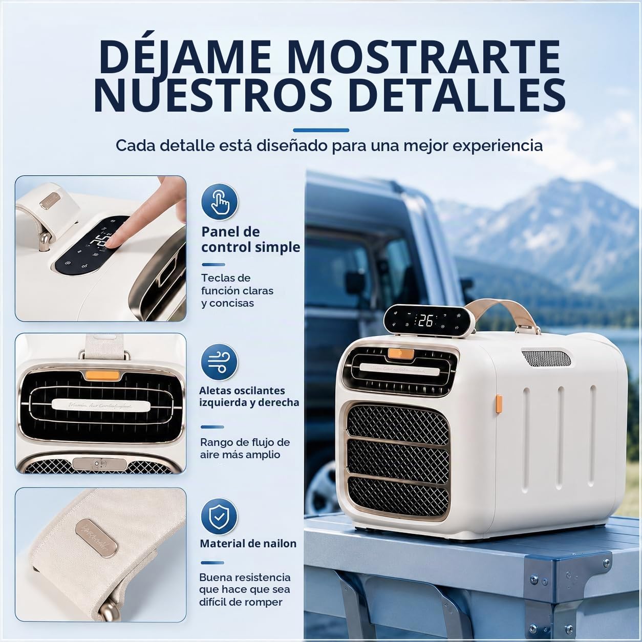 Aire Acondicionado portátil para el hogar y vehículos recreativos, 220 V Cold | Aire acondicionado portátil enfriamiento rápido deshumidificador modo de suspensión temporizador de 12 horas