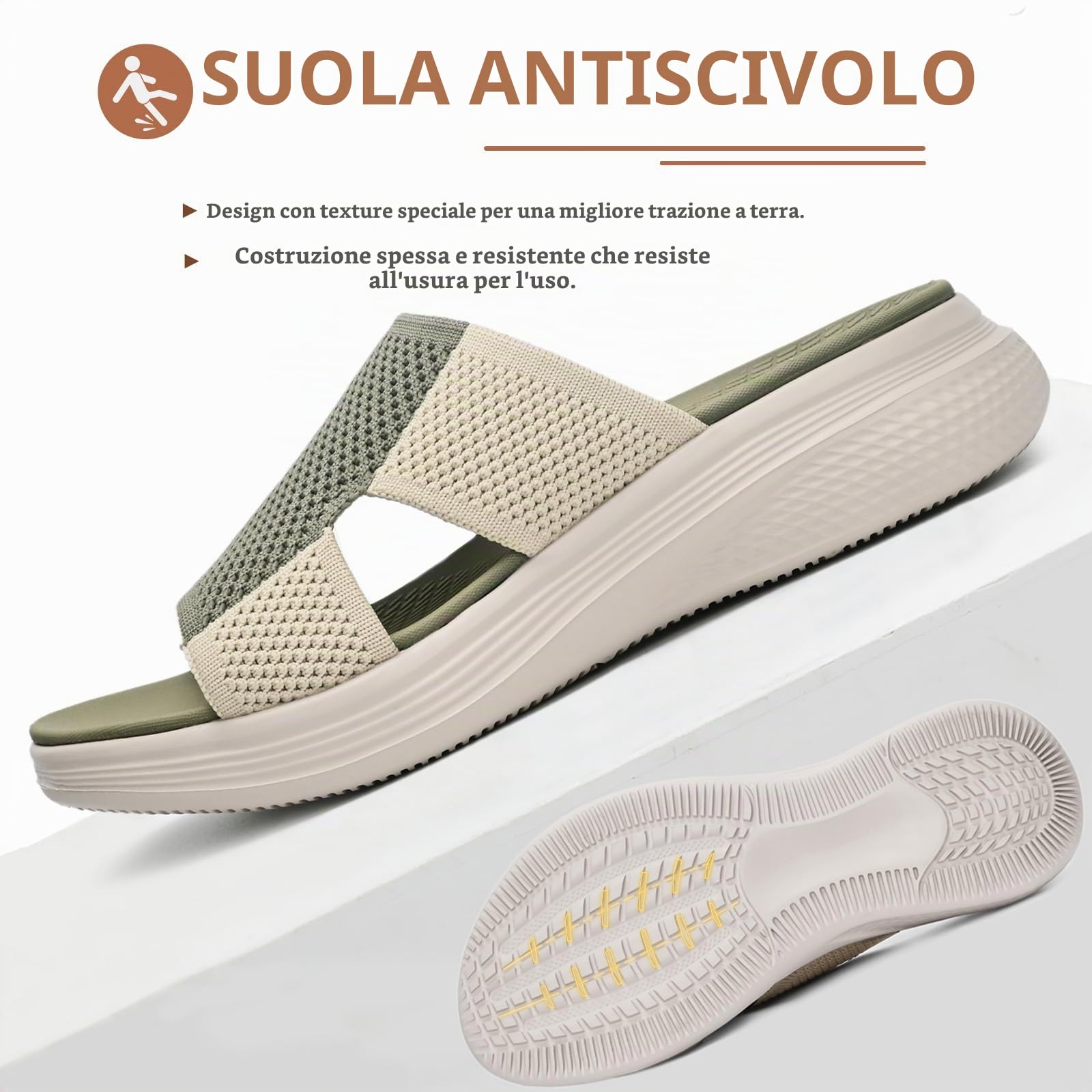 Sandali Donna Estive Ortopediche Comode Ciabatte Piatto 36-42 EU