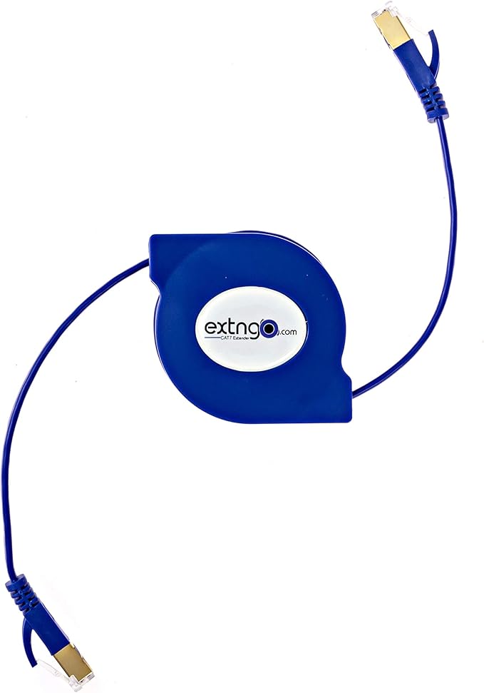 Cable Ethernet Retráctil CAT7 4ft FTP Azul 10Gbps miniatura 8