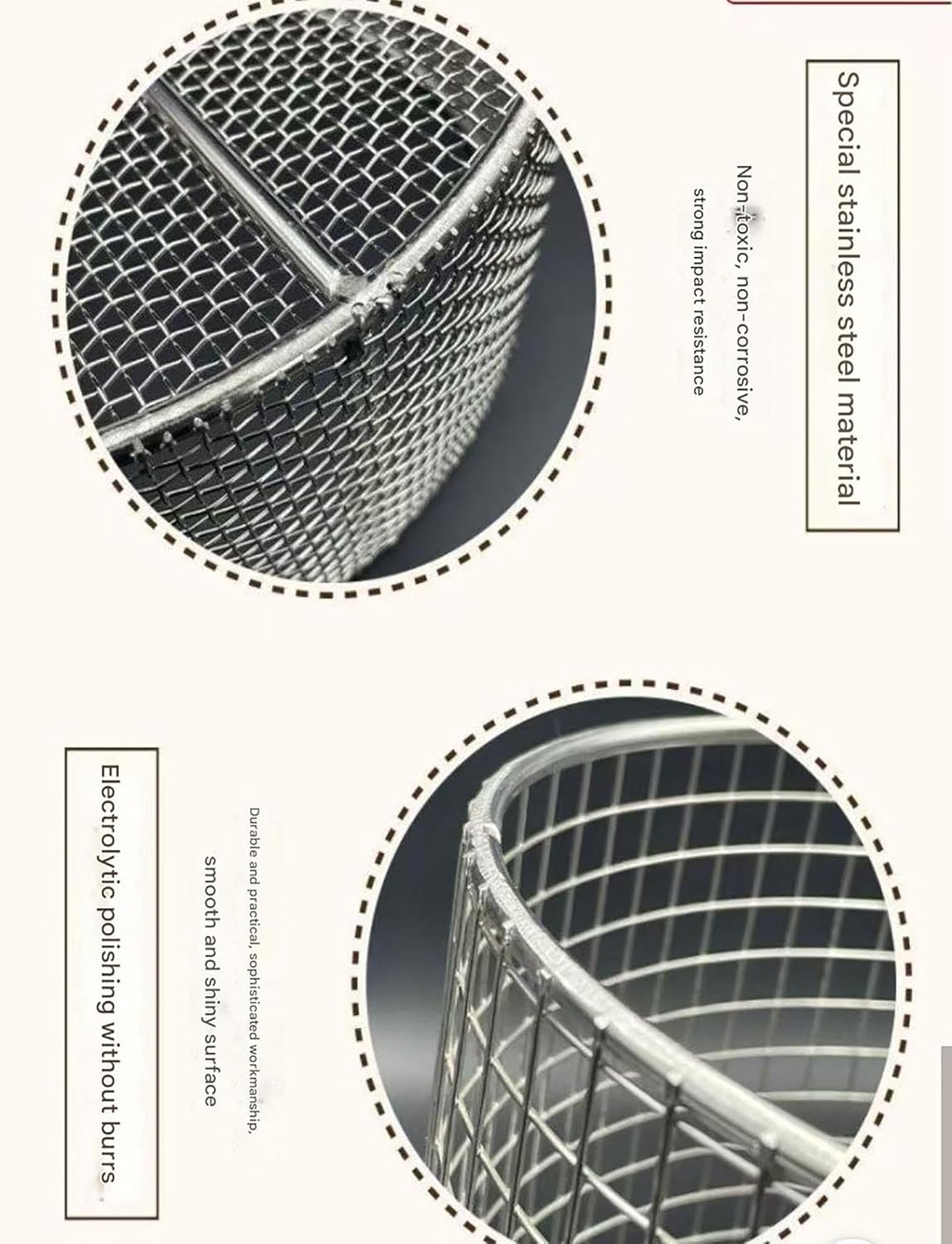 304 Stainless Steel Sterilization Basket, 0.24in Mesh Lab Instrument Holder, Perforated Basket 30x20cm for Surgical Tools, Medical Equipment Cleaning