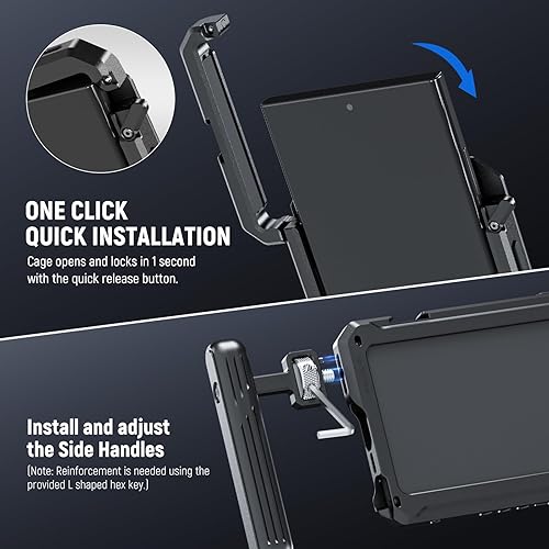 Miniatura 3 de NEEWER Galaxy S23 Ultra - Soporte de video para teléfono con asas laterales dobles, adaptador de filtro roscado de 2.638 in, placas traseras de