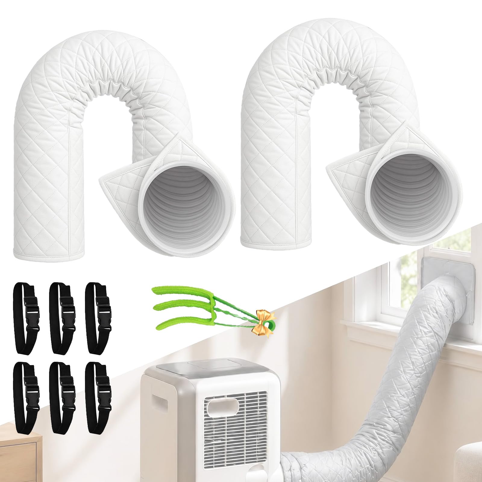 Glsayzu Mix-1 150X52cm Insulation For Portable Air Conditioner Exhaust Hose, 2-Piece Universal Insulating Sleeve For Portable Air Conditioners, Heat Protection & Energy Saving, For 12.7Cm & 15Cm Diameters (Mix-1)