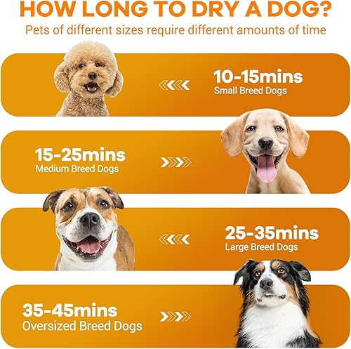 Vista 14 de IKARE Secador de pelo para perros y aspiradora de aseo para perros, secadora de alta velocidad de 5.2 HP/3800 W con control de velocidad