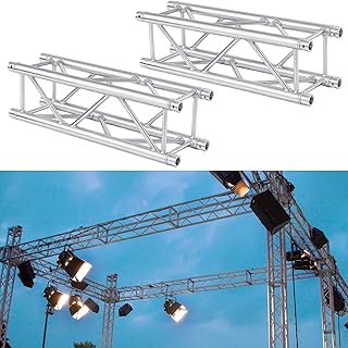Tandefio 2 Pack Aluminum DJ Light Stands Stage Truss Segment 12" x 12" Straight Square DJ Lighting Stand Trussing Stage with 8 couplers, 500 Pounds Load Capacity (3.28 ft)