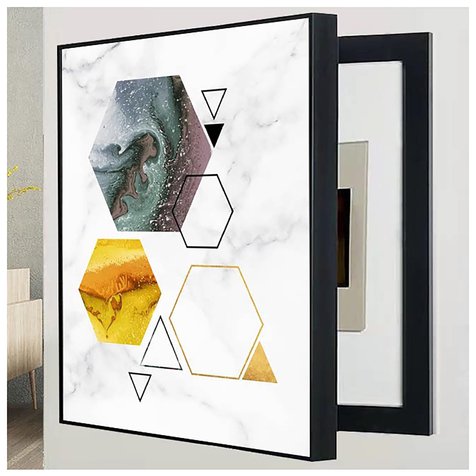 Cubierta decorativa para caja de disyuntores de 50x70cm y pintura para tapar el panel eléctrico B 8