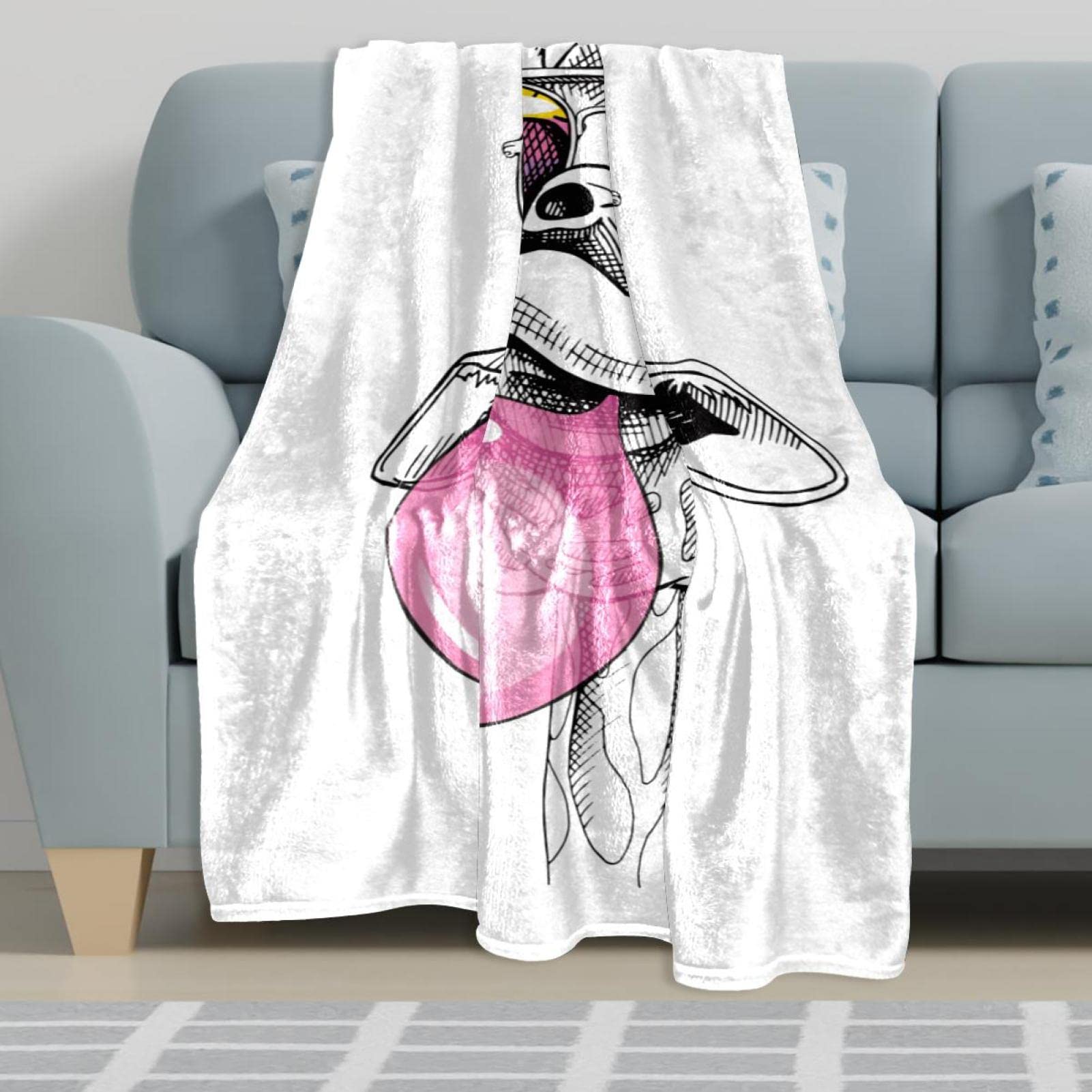 Couverture polaire amusante girafe ballon parce que cool pour canapé - Peluche légère et pelucheuse