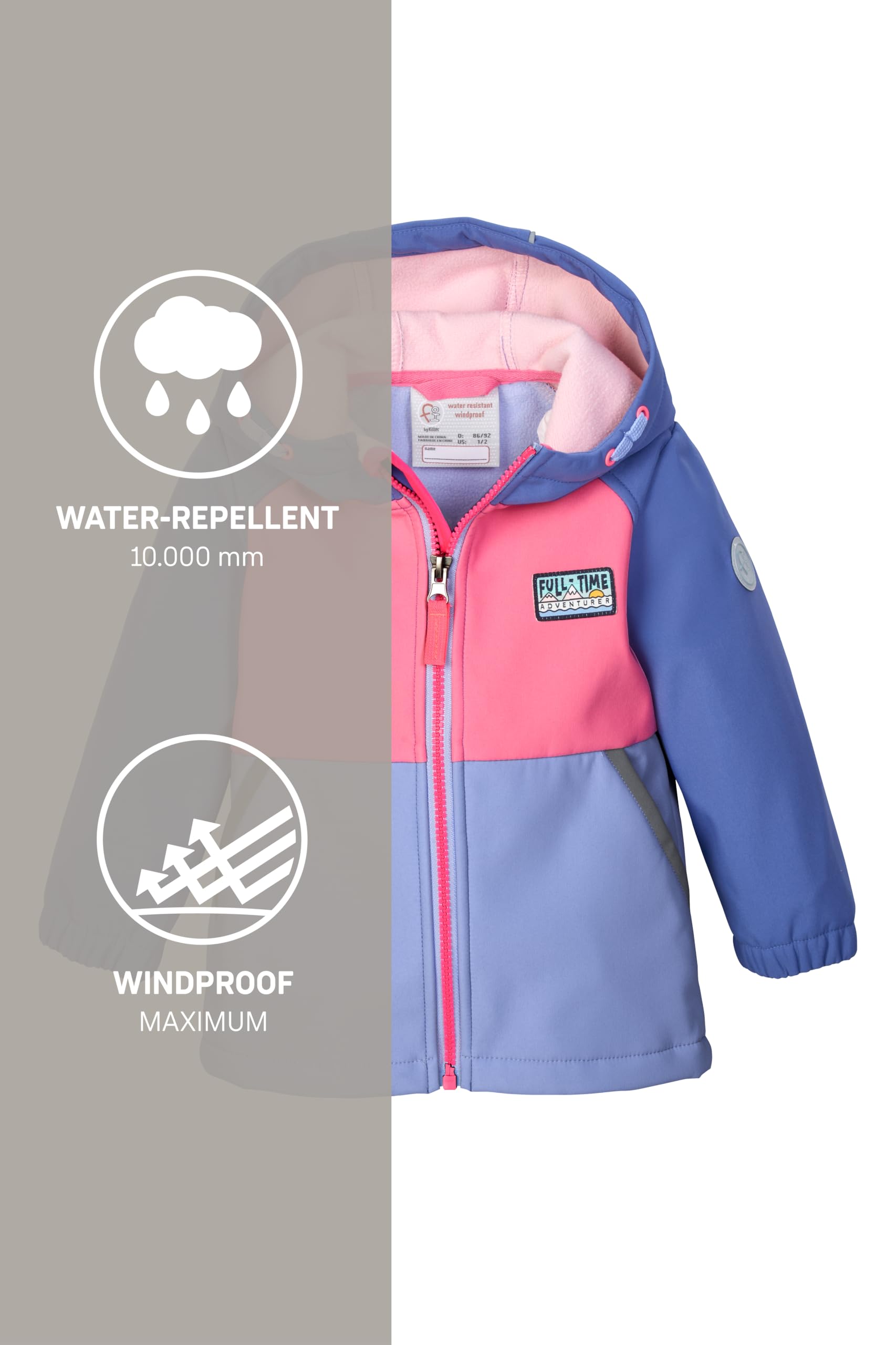 first instinct by killtec Fios 13 Mns Sftshll Jckt Giacca softshell/giacca da esterno con cappuccio Unisex - Bambini e ragazzi