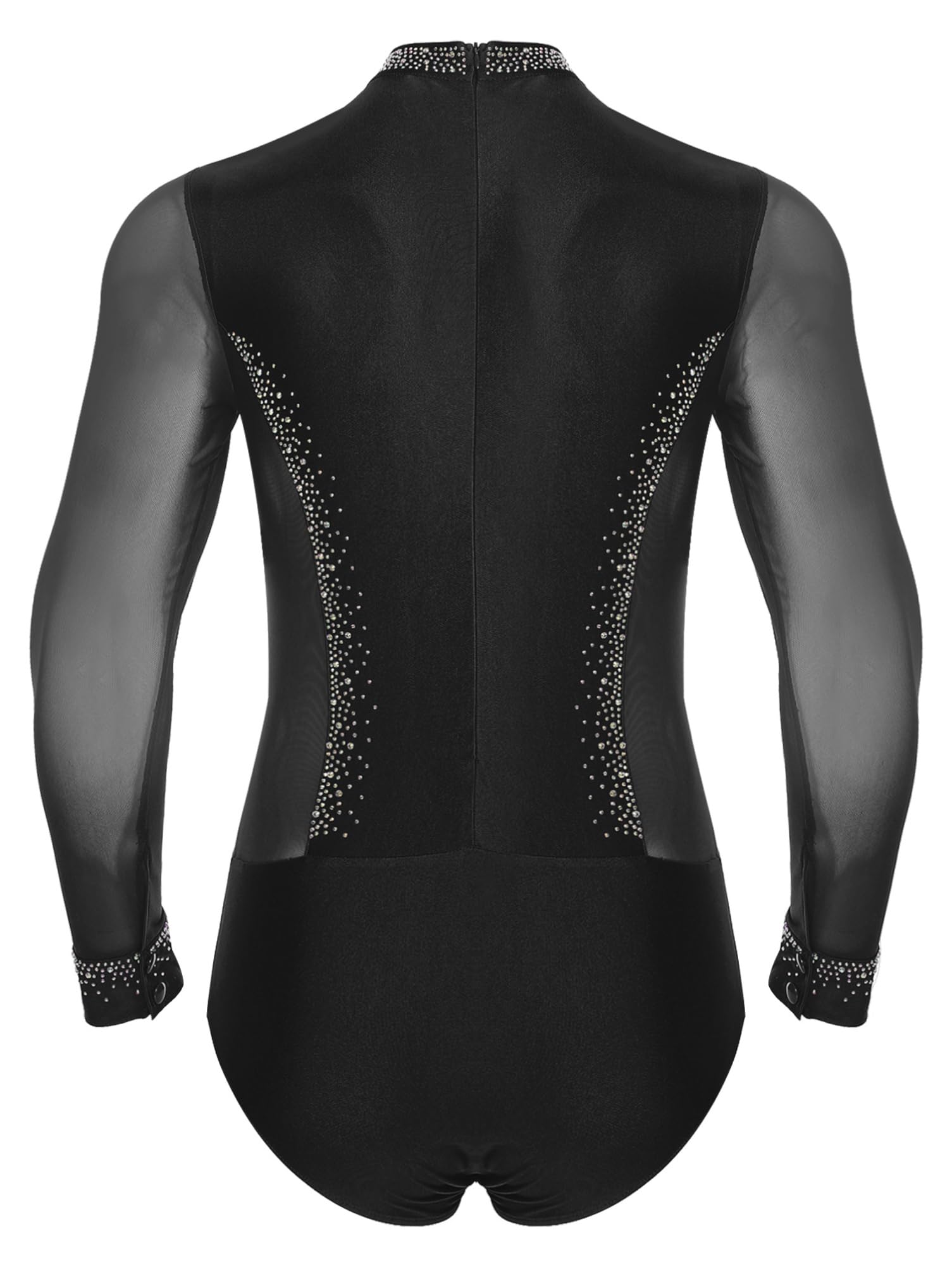 Aislor Leotardo Brillantes Para Hombre Mono Deportivo De Pantanaje Artístico Body Manga Larga Leotardo Gimnasia Rítmica Competición
