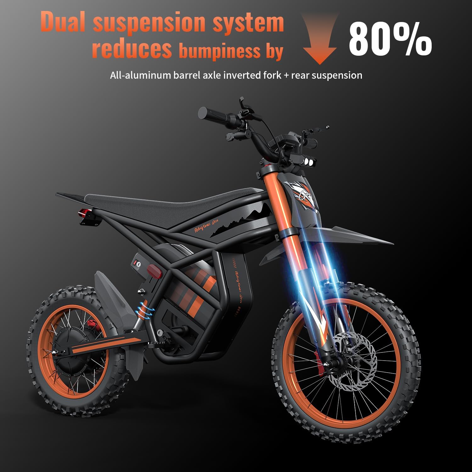 GT73/GT73Pro/GT54Pro Electric Dirt Bike for Adults 2500w/3000w Electric Bike with 48/60V 25/36AH Removable Battery 37/40/50MPH Speed 85+Mile Range