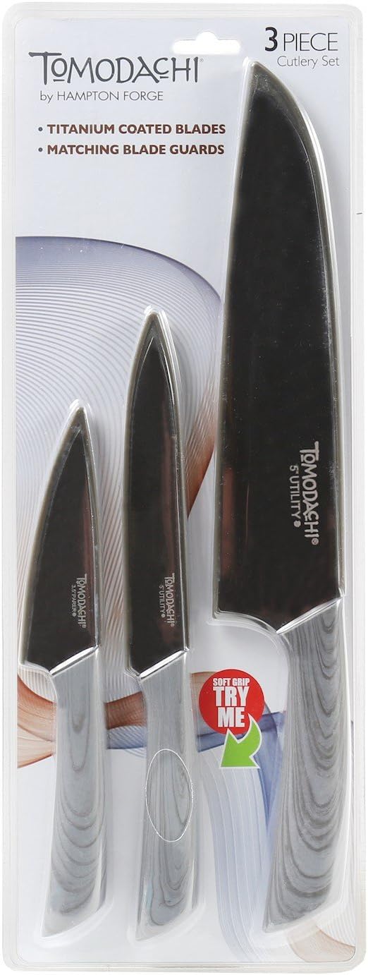 Hampton Forge Tomodachi HMC01A612C Raintree Ash – 3 Piece Knife Set with Matching Blade Guards