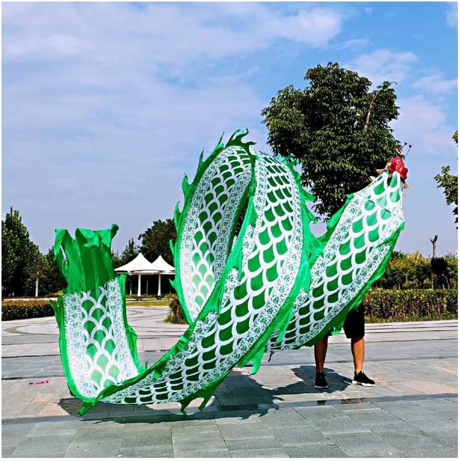 Dragon Print Dance Streamers, Chinese Square Dance Elderly Fitness Activity Colorful