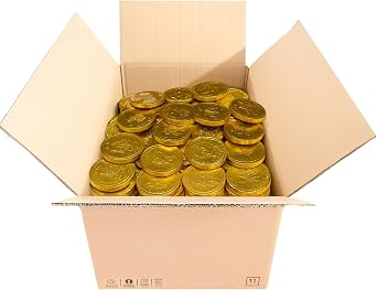 Gold Milk Chocolate Coins Bulk Bag – Foil Wrapped Chocolate Money for Kids, Christmas Stocking Filler, Birthday Pinata, Trick or Treat, Party & Visitor Treats (1kg)