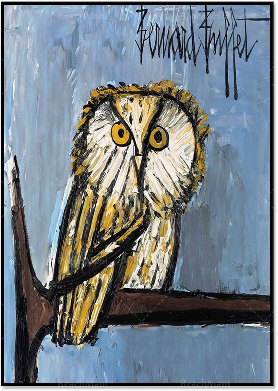 販売 ベルナール ビュッフェ リトグラフ 小さなみみずく 額装