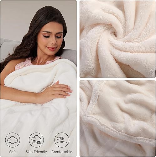 Miniatura 4 de Manta térmica, manta eléctrica de tamaño matrimonial de 72 x 84 pulgadas, con 4 niveles de calentamiento rápido y 10 horas de apagado automático,