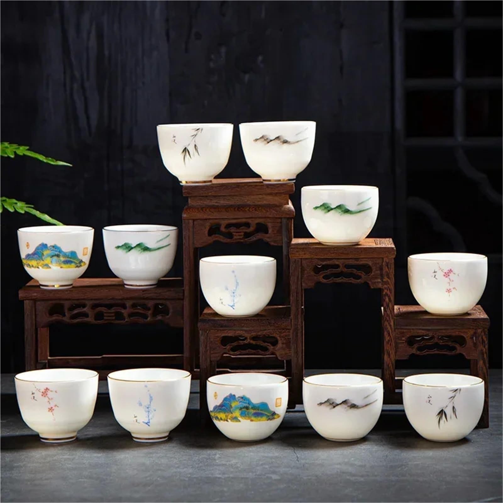 Taza infusora de té china hecha a mano de porcelana blanca, taza de té portátil para viaje, juego de té para casa boutique, accesorios de taza principal, taza personal (A5-6,5 x 5 cm, 75 ml)