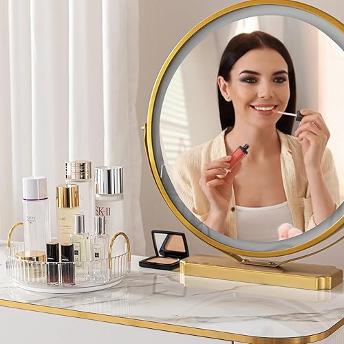 Miniatura 6 de CESTATIVO Organizador de maquillaje para tocador, organizador de baño giratorio de 360 para encimera, organizador de cuidado de la piel de alta