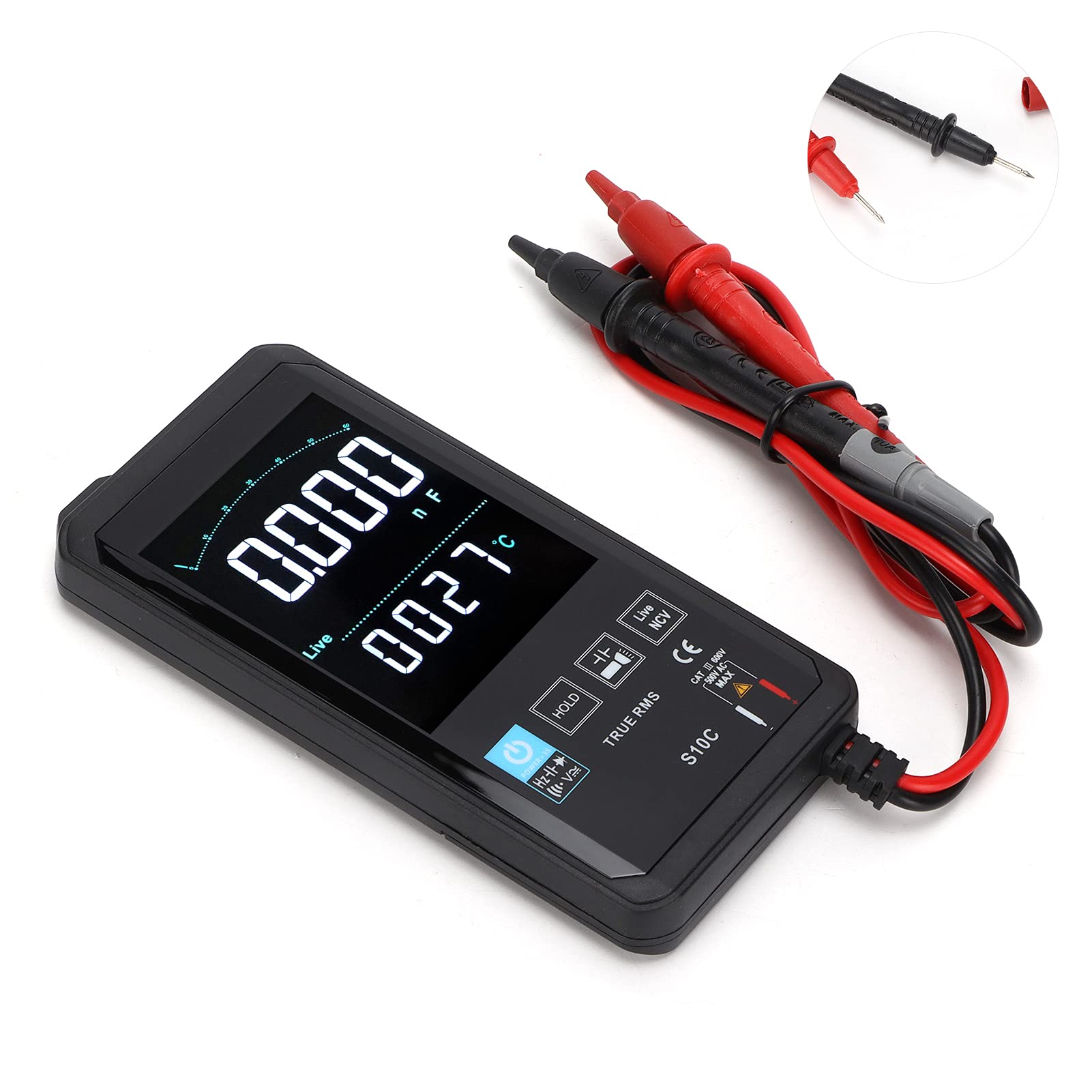 Multimetro Digitale S10C Misuratore True RMS Portatile Ad Alta Precisione per la Misurazione Dell'energia Elettrica Display LCD di Dimensioni Compatte