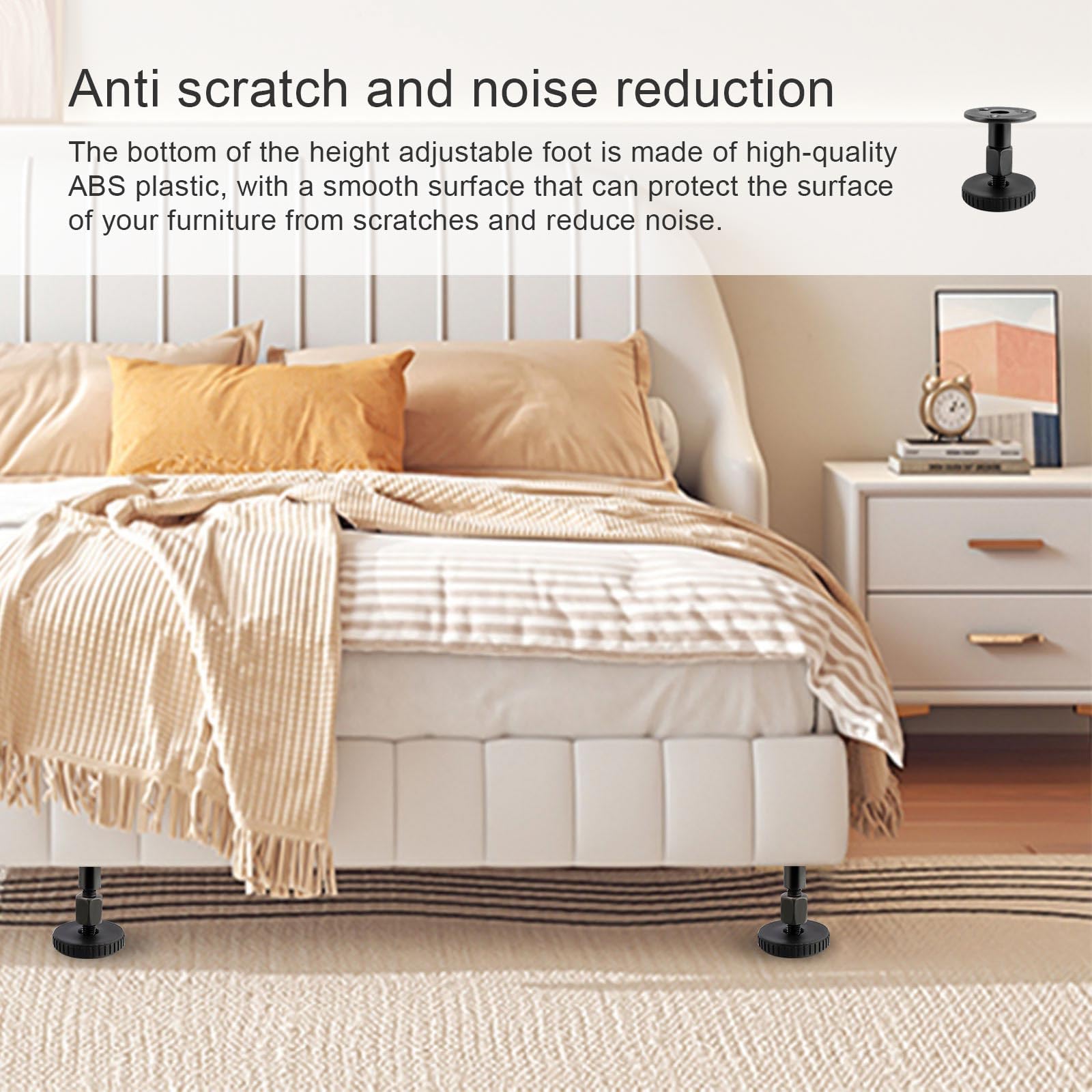 Niveladores Muebles Ajustables Juego De 4 Patas Para Mueble, Regulables En Altura De 27 A 40 Mm, 2 Tipos De Instalación, Para Armarios, Patas De Cama, Sofás, Mesas | Leroy Merlin Patas De Madera Para Sofa