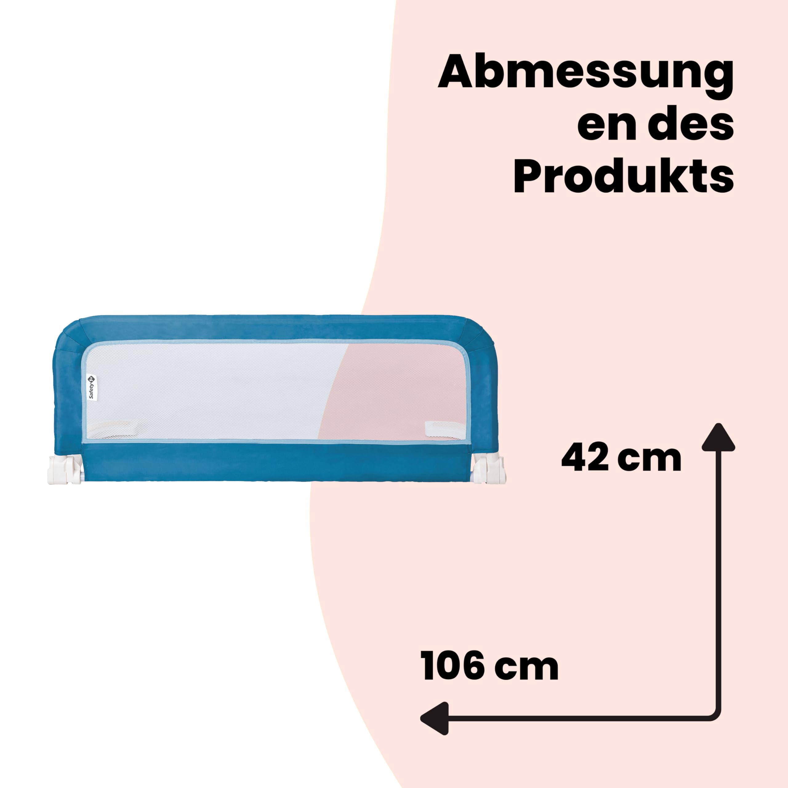 Safety 1st Portable Bed Rail, zusammenklappbares Bettgitter, Rausfallschutz, Reise, 18 M.–5J., tragbares Bettschutzgitter, Netzgewebe, leicht montierbar, automatische Sperre, leicht tragbar, Blue