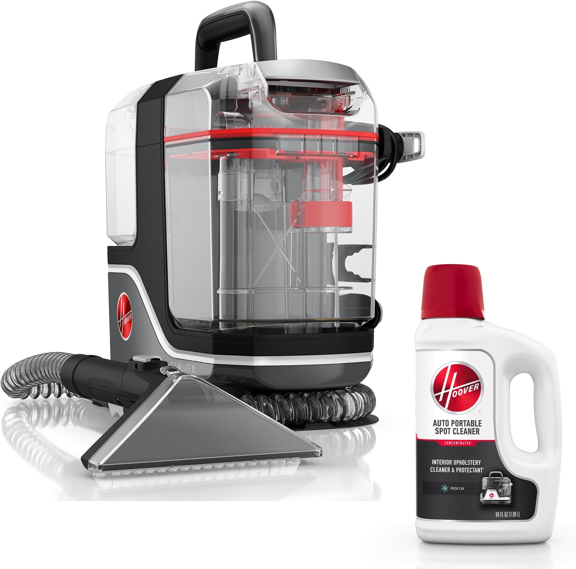 Hoover CleanSlate XL Deep Cleaning Spot Carpet Cleaner Machine, for Carpet and Upholstery, Car and Auto Detailer, FH15000V + 64 oz Auto Portable Solution, Fresh Scent, AH31718