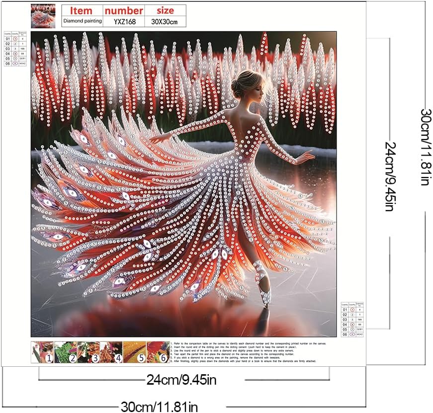 C'eitura 4Pcs 5D Special Shape Diamond Art Kits for Beginners, Diamond Art Painting Kits for Adults, Crystal Rhinestones Diamond Art Painting for Home Wall Decoration Gift 12×12 inch/30×30 cm