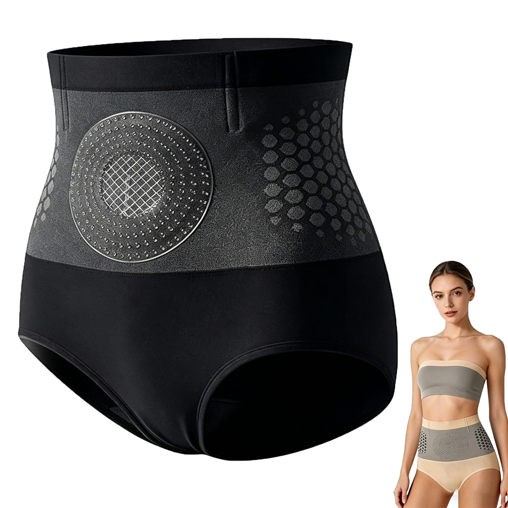 HYPYXUS Thermogenic Fat-Burning Sculpting Shorts, 4-in-1 Micro-Particle Sculpting & Fat-Burn Shorts, High Waisted Tummy Control Body Shaper Firming Butt Lifting Yoga Pants Shapewear (Black,XXL)