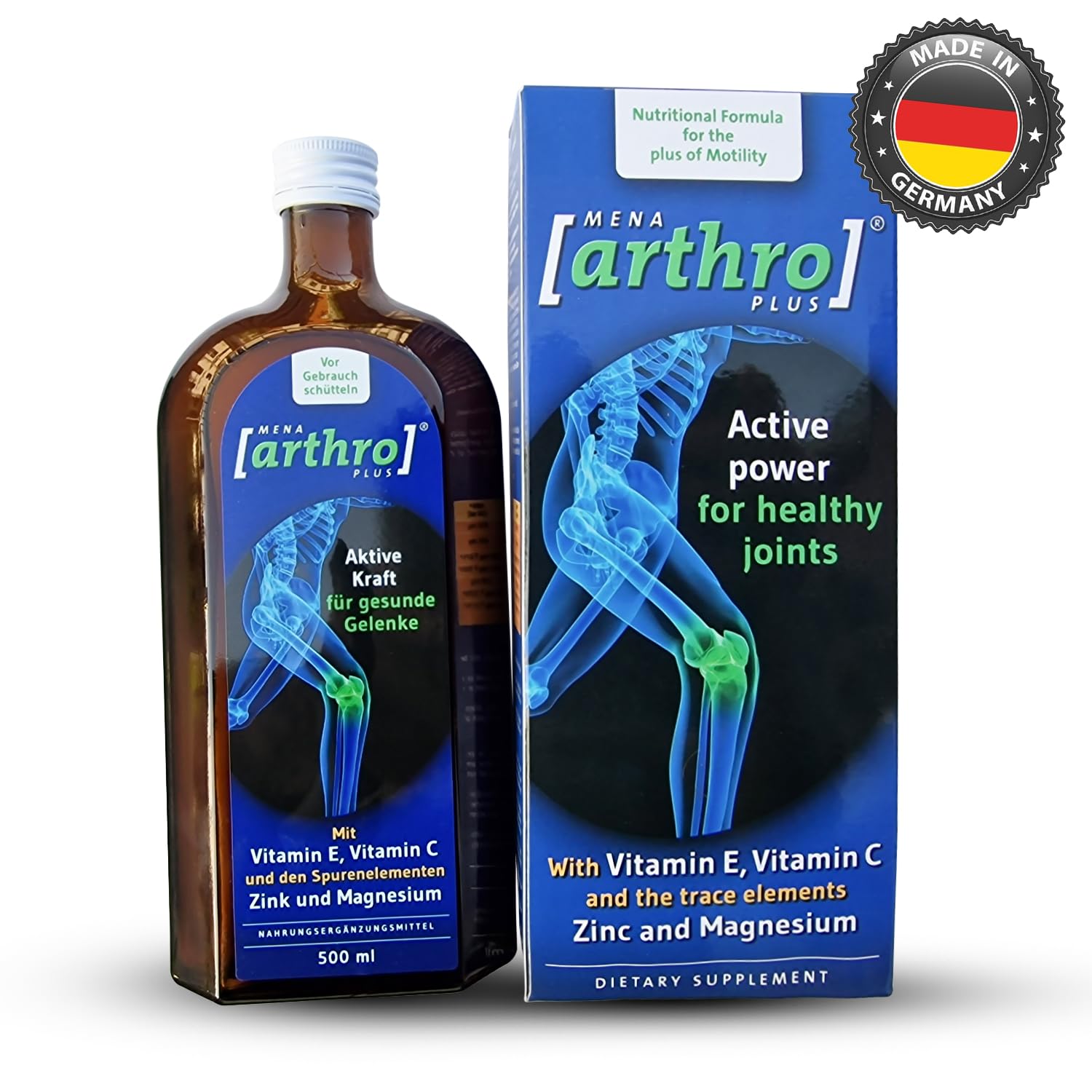 MENA arthro Plus - Flüssige Nahrungsergänzung für starke Gelenke - Made in Germany