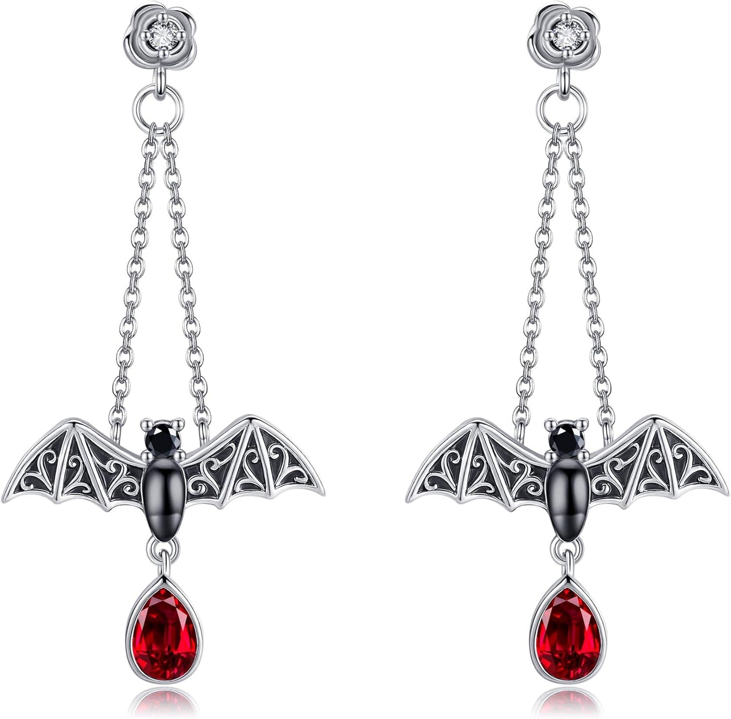 Bat Earrings 925 Sterling liver Halloween Goth Hoop Earrings Bat Gothic Jewelry Gifts for Women Lover