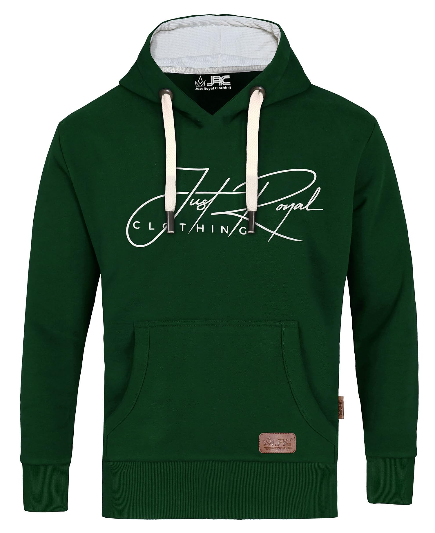 Jrc Just Royal Clothing Men's Bottle Green Pullover Fleece Hoodies With Thermal Hood Inner, Casual Hooded Sweatshirt Tops With Kangaroo Pockets (, Xxxl)
