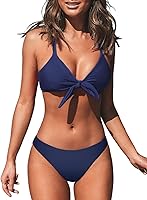 Vista 1 de CUPSHE - Conjunto de bikini de dos piezas para mujer, estampado floral y detalle de nudo de conejo