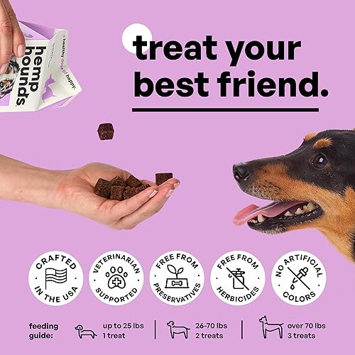 Miniatura 3 de Hemp Hounds - Masticables calmantes sin melatonina para perros - Fuegos artificiales para el estrés - Golosinas calmantes para perros para aliviar