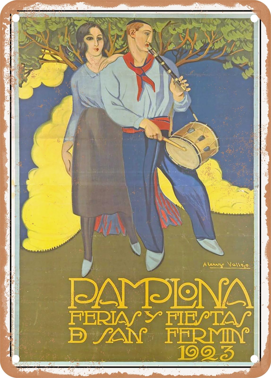 METAL SIGN - 1923 Pamplona Fairs and Festivals Vintage Ad home decor