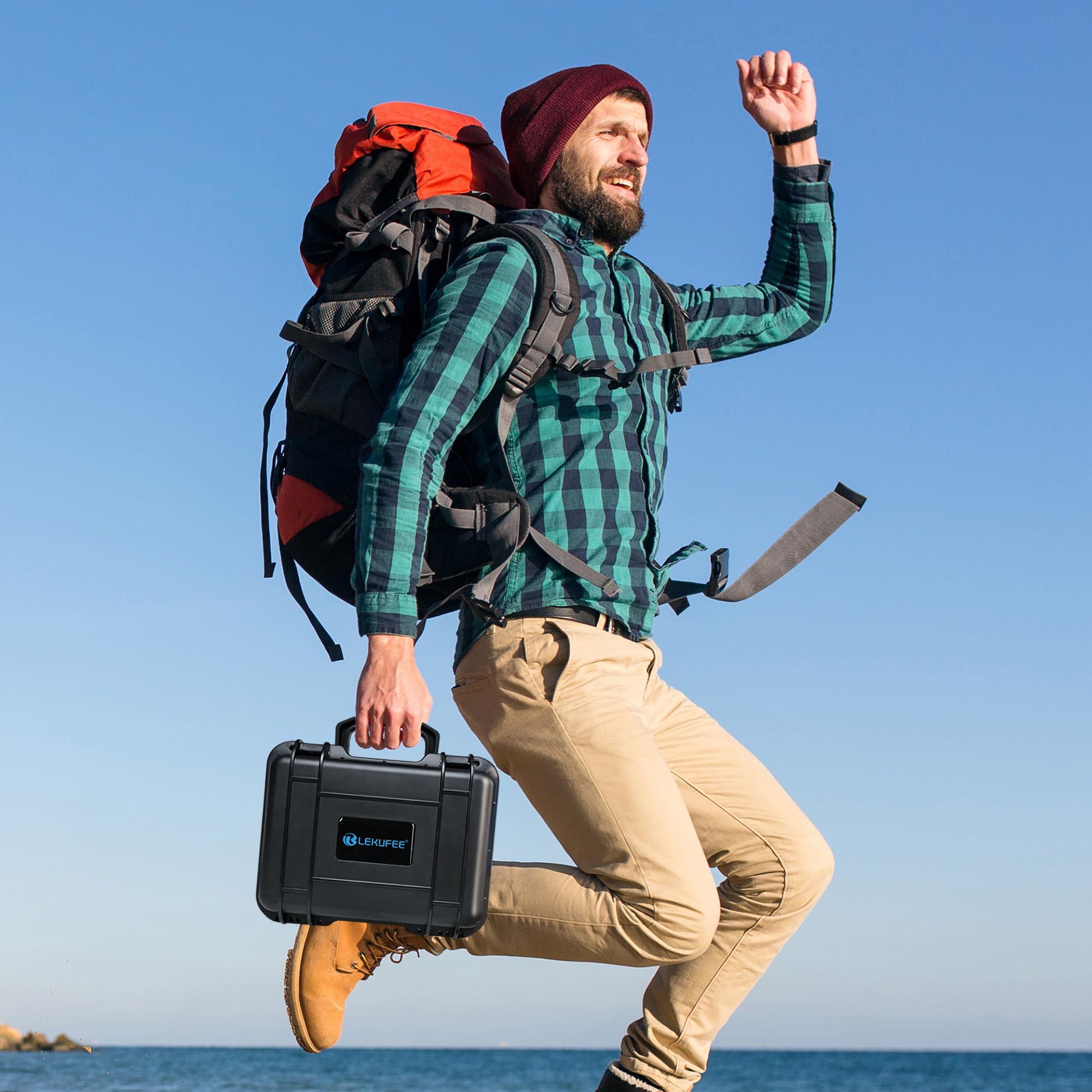 LEKUFEE Estuche Rígido Portátil Impermeable para dji Osmo Nano, Pack estándar (64GB / 128GB) - Cámara para Vlogs, dji Mic 3/2/Mini, más Accesorios (Solo Estuche)