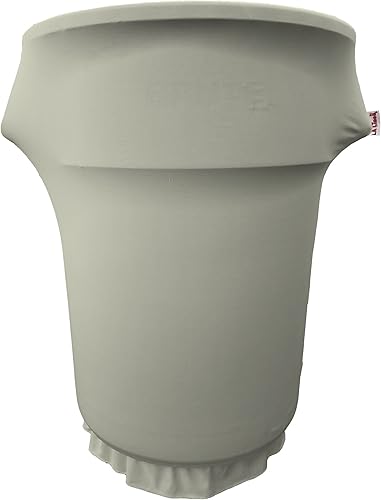 Vista 41 de LA Linen Funda elástica de elastano ajustable para bote de basura Slim Jim de 23 galones, cubierta para contenedor de residuos, decoración de patio