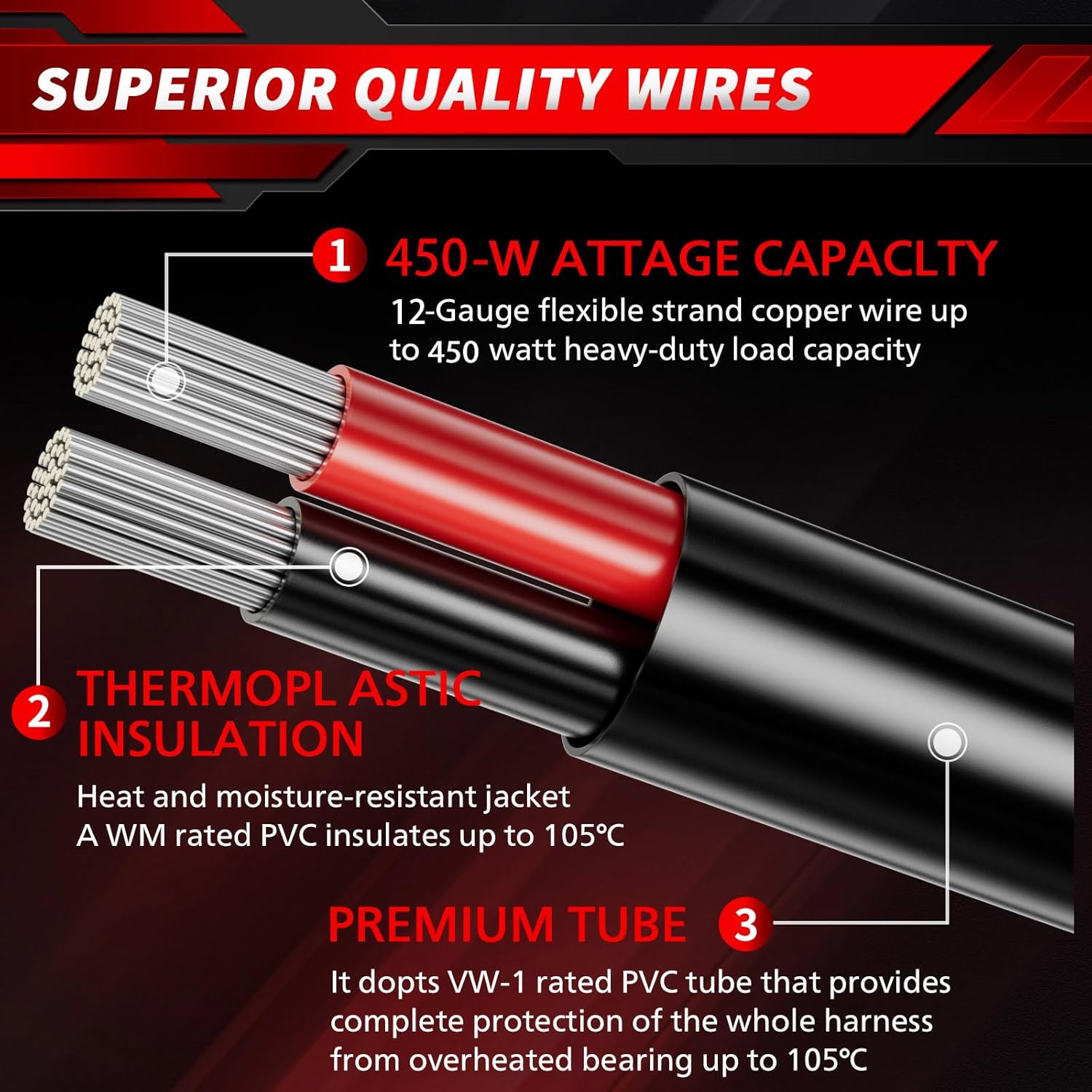 4WDKING 12inch Slim LED White Light Bar & 10FT LED Work Light Wiring Harness Kit 12AWG 1 Leads